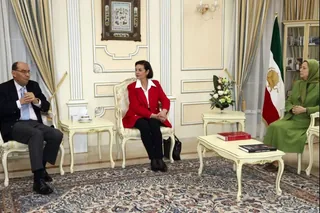 دیدار پروفسور آلخو ویدال کوادراس و خانم آمپارو فوئرتس با مریم رجوی و اعضا و یاران مقاومت ایران